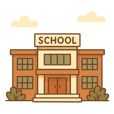 school building, modern architecture, clean lines sticker