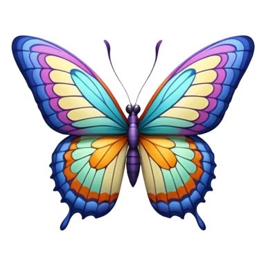 Still life, 3D rebdering, Ultra detailed winged butterfly sticker