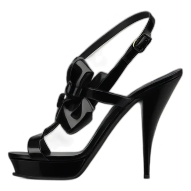 Ysl sandal tribute black patent sticker