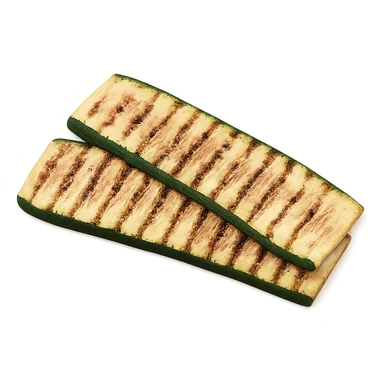 Realistic style grilled zucchini fan shape, natural details, no background. sticker