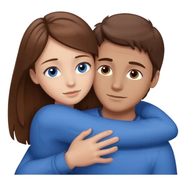 GUY WITH BROWN HAIR AND EYES HUGGING GIRL WITH BROWN HAIR AND BLUE EYES sticker