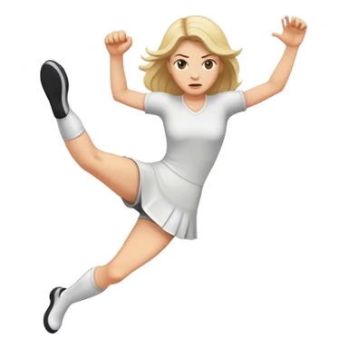 White women kicks sticker