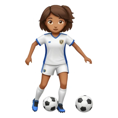Brown girl playing soccer sticker