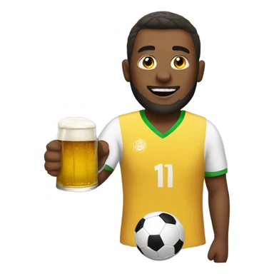 Man with beer playing soccer sticker