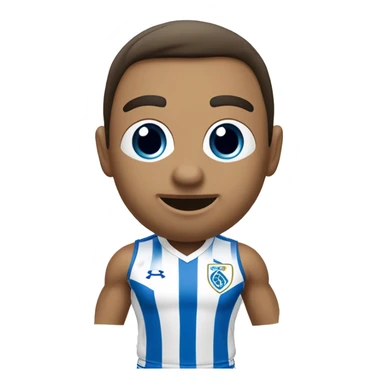 futbolista playera blanca pantaloneta azul medias blancas sticker