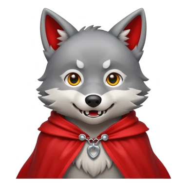 Vampire Pet, Tiny wolf in red collar cloak sticker