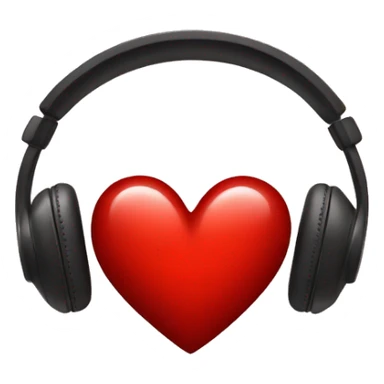 a red heart with headphone sticker