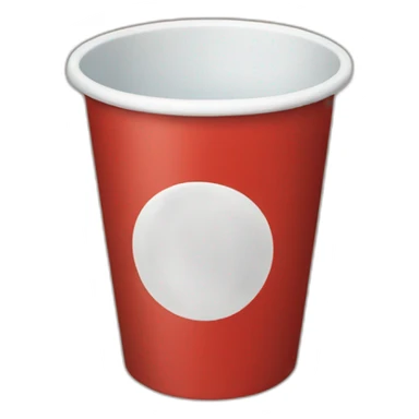 Red cup with a white circle sticker