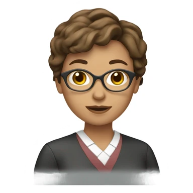 female teacher with short brown hair sticker