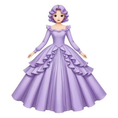Lilac pastel purple ball gown vintage dress  sticker