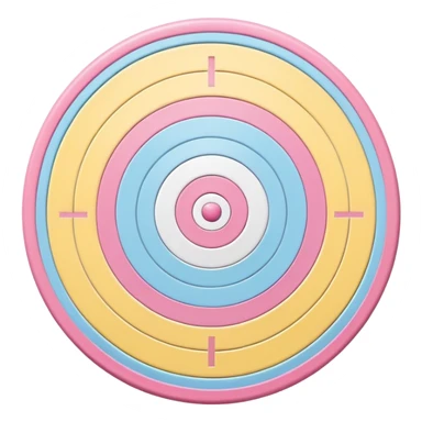 A cute bullseye target with spring pastel colors of yellow, pink and light blue sticker