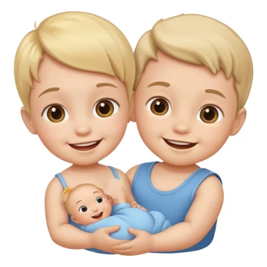 Baby boy and girl cartoon sticker