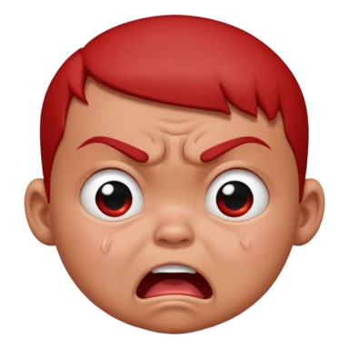 a baby all red red angry face  sticker