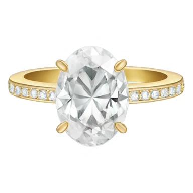 Oval diamond ring with gold band sticker
