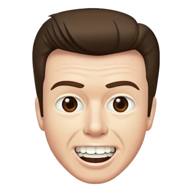 Rick Astley with straight face but with front teeth out sticker