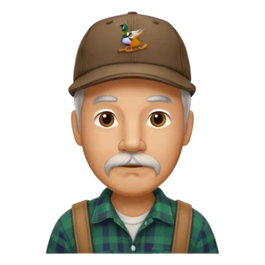 An older duck hunter with a goatee sticker