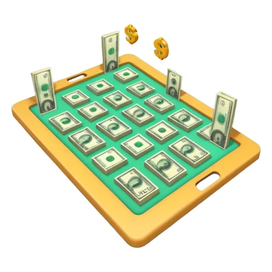 3d visual strategy board with money  sticker