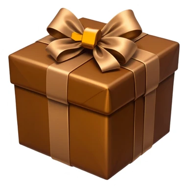 brown present with brown bow sticker