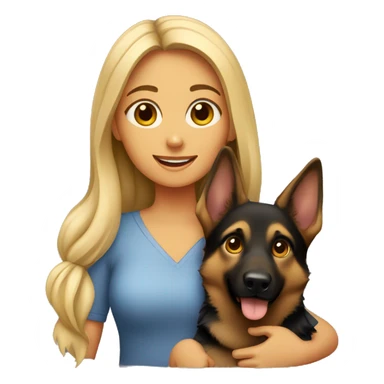 Girl holding German shepherd dog sticker
