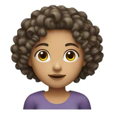 Curly European Girl who hold money sticker