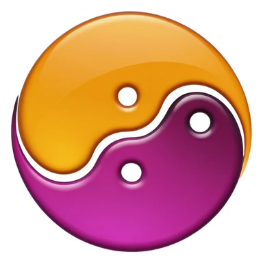 Yin Yang amber and magenta sticker