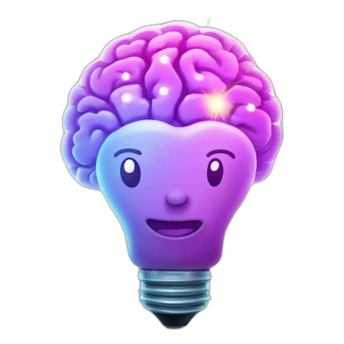 brain inside the light bulb sparkles sticker