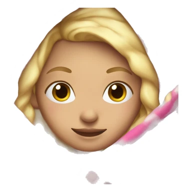 Blonde girl wrapped in pink flannel blanket  sticker