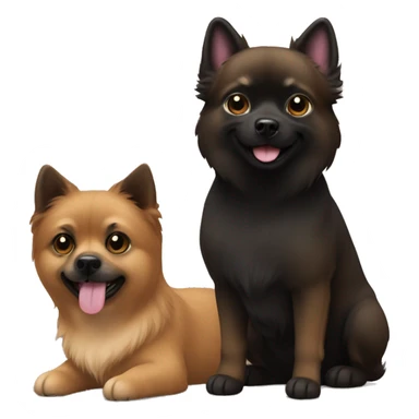 sable spitz and black petit brabancon sticker