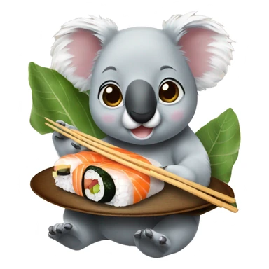 Cute koala eating sushi sticker