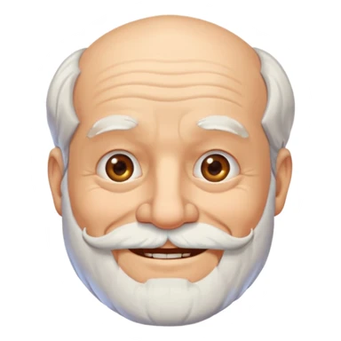 bearded old man, smiling sticker