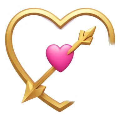 gold arrow going through pink heart sticker