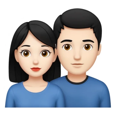 Couple white with black hair  sticker