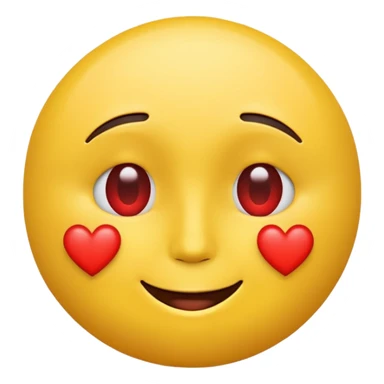 classic heart eyes emoji, yellow face, big red heart eyes, closed smile sticker