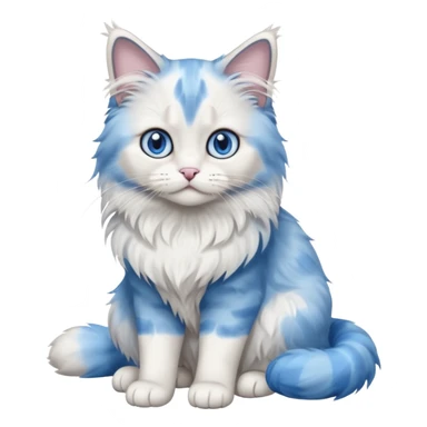 Full body Blue white ragdoll cat  sticker
