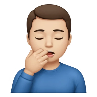 Fist around mouth, eyes closed & bulge in mouth sticker