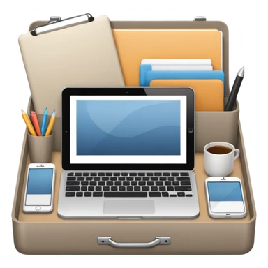 Realistic work  essentials with neutral color sticker