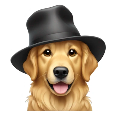 Golden retriever with a hat on  sticker