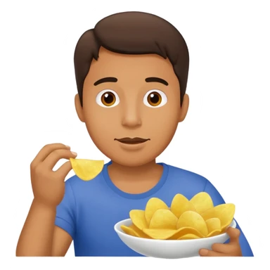 man eating chips sticker