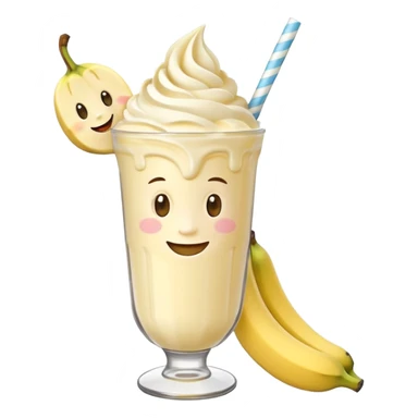 milkshake with a face, banana sticker