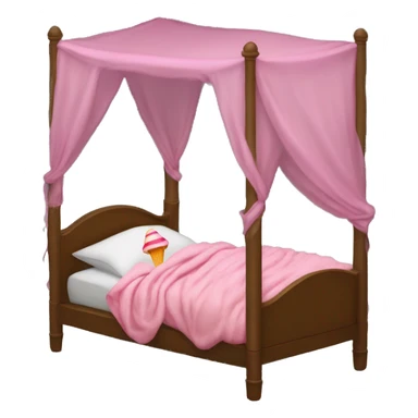 sleeping fish with man's legs in a high tower in the bed with pink canopy eat a lollipop while sleeping sticker