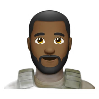 bearded black man with a low military cut sticker