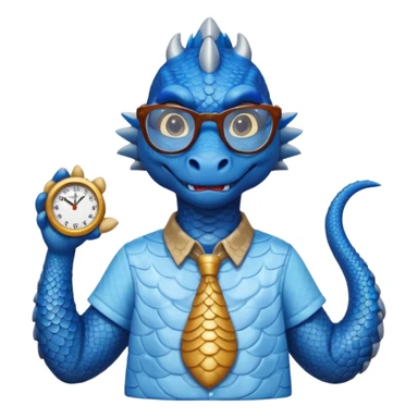 blue dragon with shirt and glasses sticker