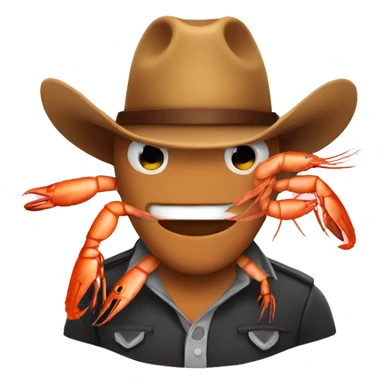 Shrimp with cowboy hat sticker