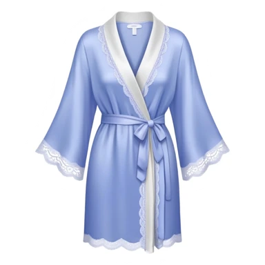 Periwinkle silk lace-trim robe sticker