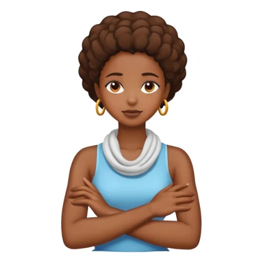 arms crossed holding neck black girl sticker