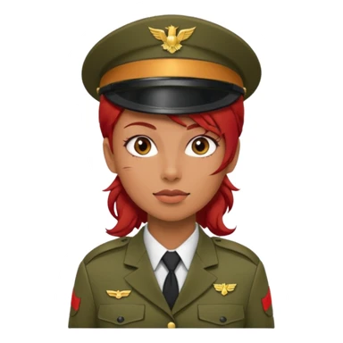 Female Soldier red hair sticker