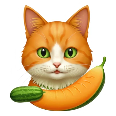Cat eating cucumber and danve sticker