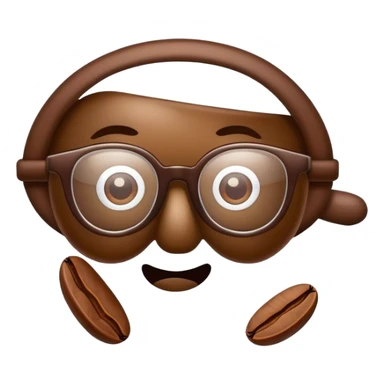 Coffee bean with glasses sticker