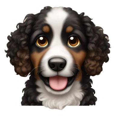 black and brown curly puppy sticker
