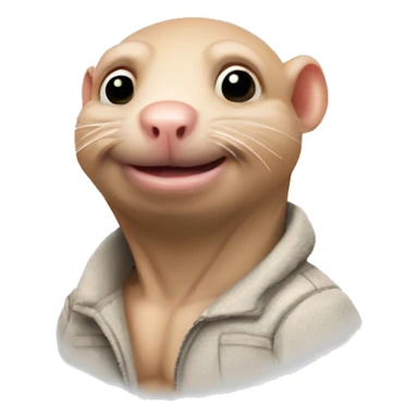 Naked mole rat man sticker